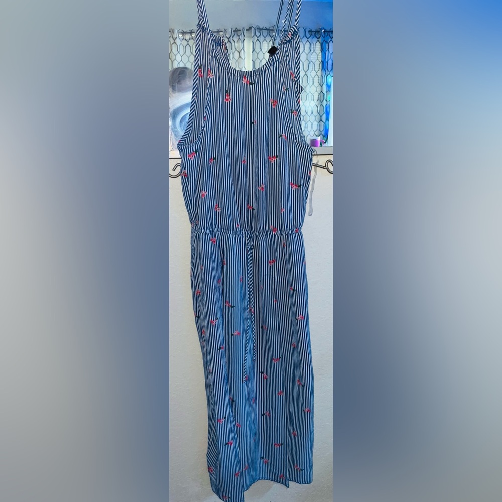 Blue floral romper